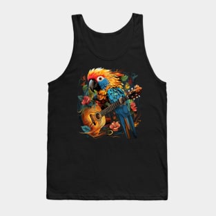 Parakeet Playing Guitar Tank Top